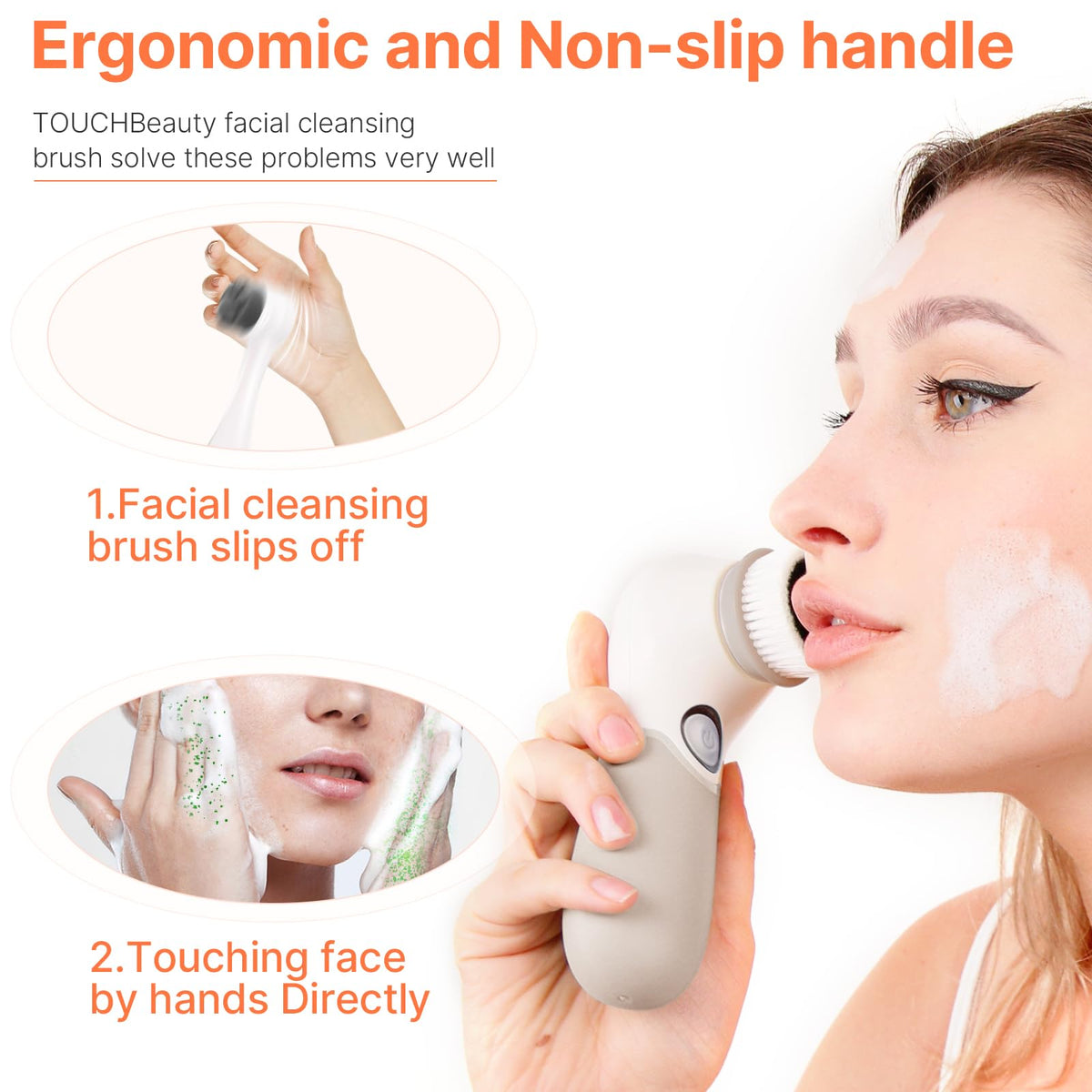TOUCHBeauty Face Scrubber with silicone brush head