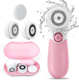 TOUCHBeauty Spin Brush Face Cleanser front view with brush heads
