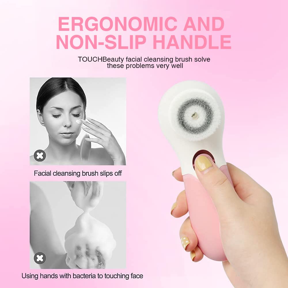 TOUCHBeauty Spin Brush Face Cleanser showcasing brush heads