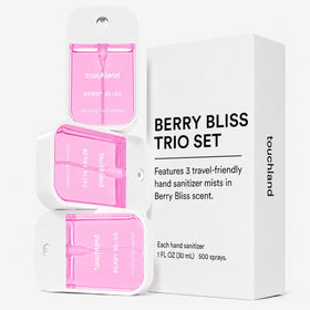 Touchland Berry Bliss hand sanitizer trio set packaging