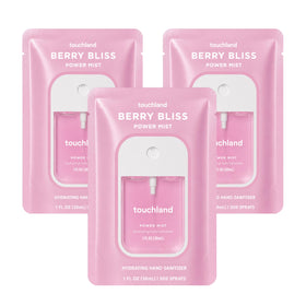 Touchland Berry Bliss hydrating hand sanitizer mists front view