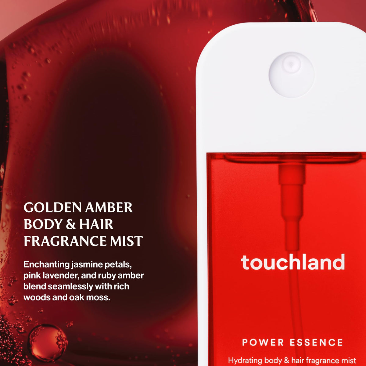 Touchland Body & Hair Fragrance Mist Golden Amber back view