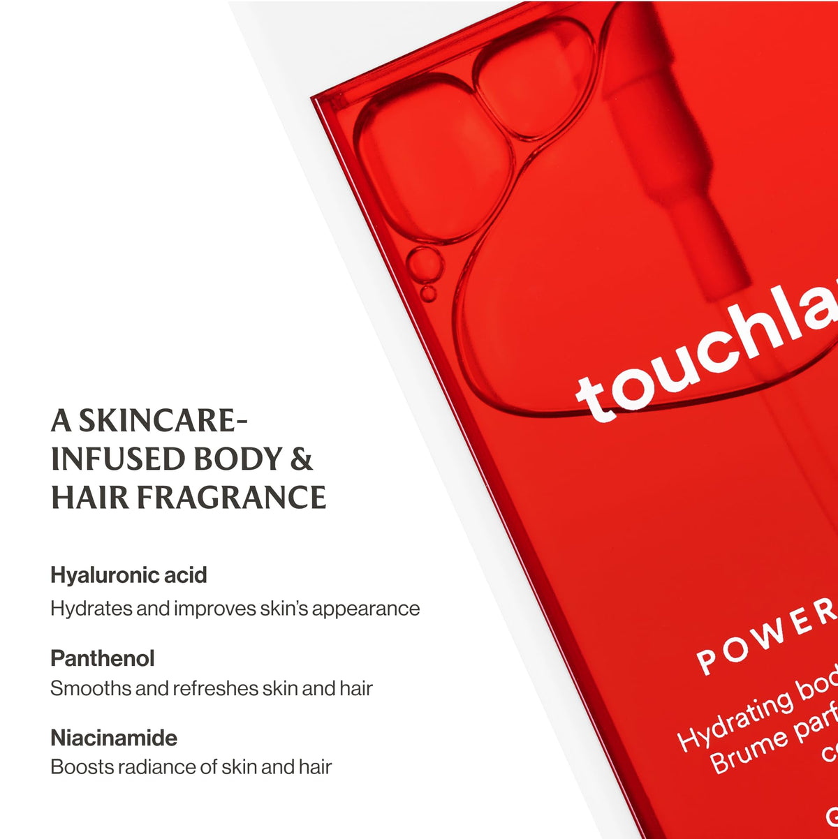 Touchland Body & Hair Fragrance Mist Golden Amber mist application