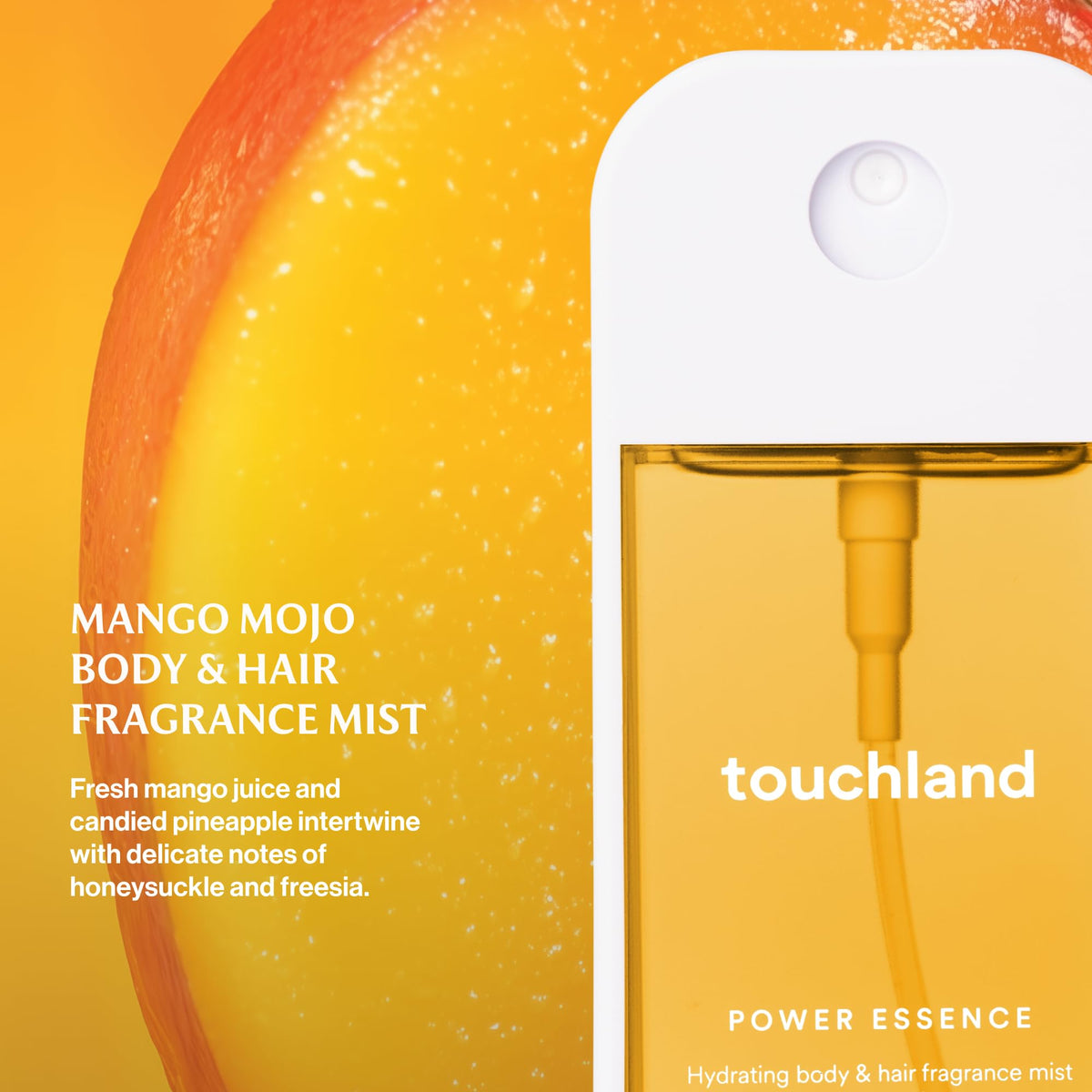 Touchland Body Mist Mango Mojo 2 FL OZ bottle side view