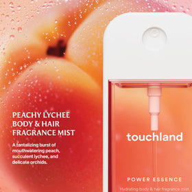 Touchland Body Mist Peachy Lychee bottle side view
