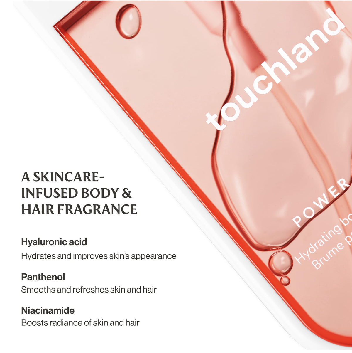 Touchland Body Mist Peachy Lychee packaging details