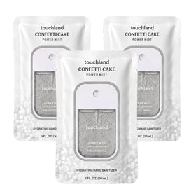 Touchland Confetti Cake Hydrating Hand Sanitizer Spray Trio front view
