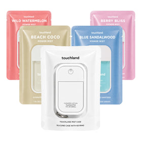 Touchland Dream 5 Hydrating Hand Sanitizer Spray set with four scents