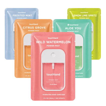 Touchland Fresh Five Set with five hand sanitizer mists in various scents