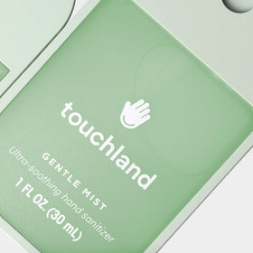 Touchland hand sanitizer ingredients list on packaging