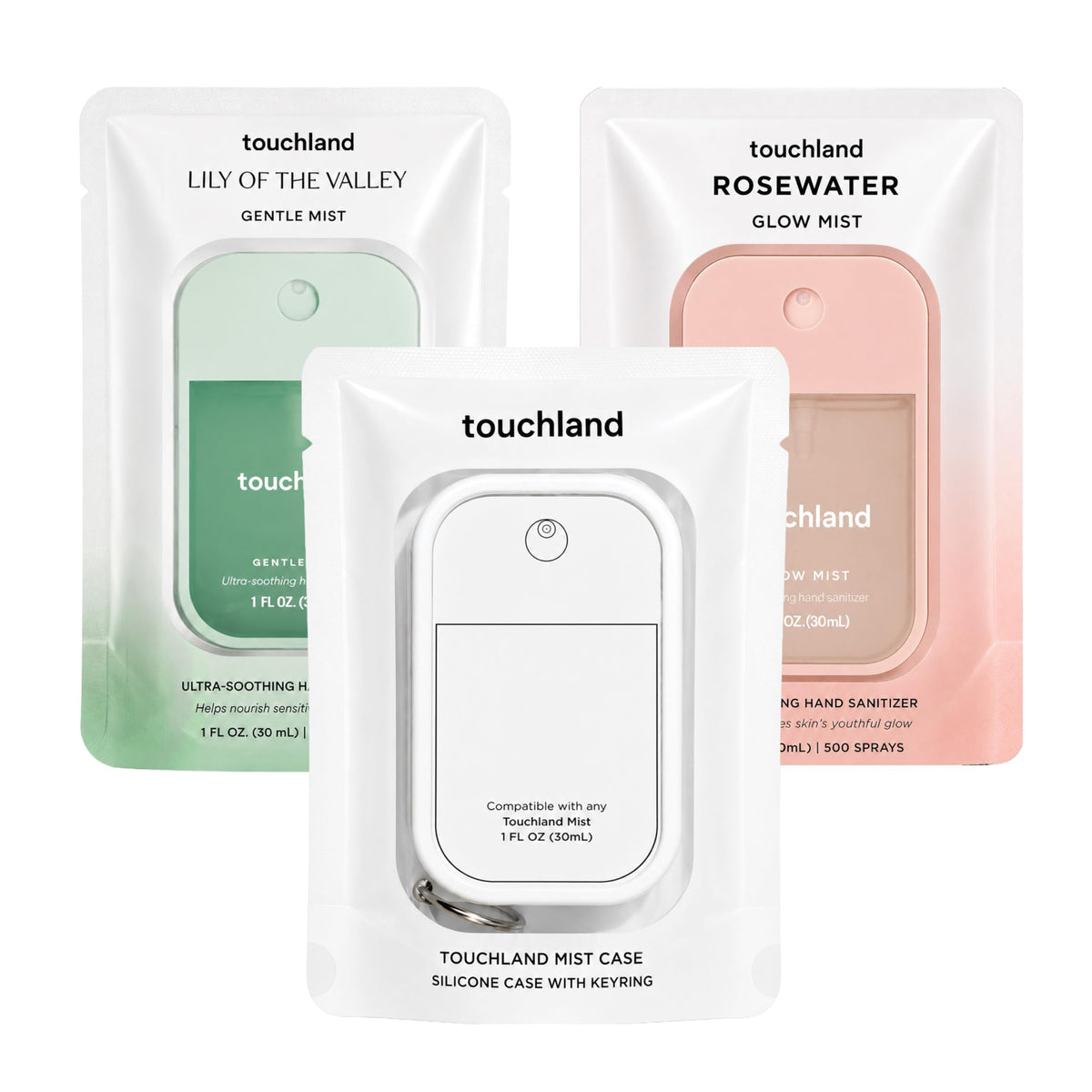 Touchland Hydrating Hand Sanitizer Spray front view with Lily of the Valley scent