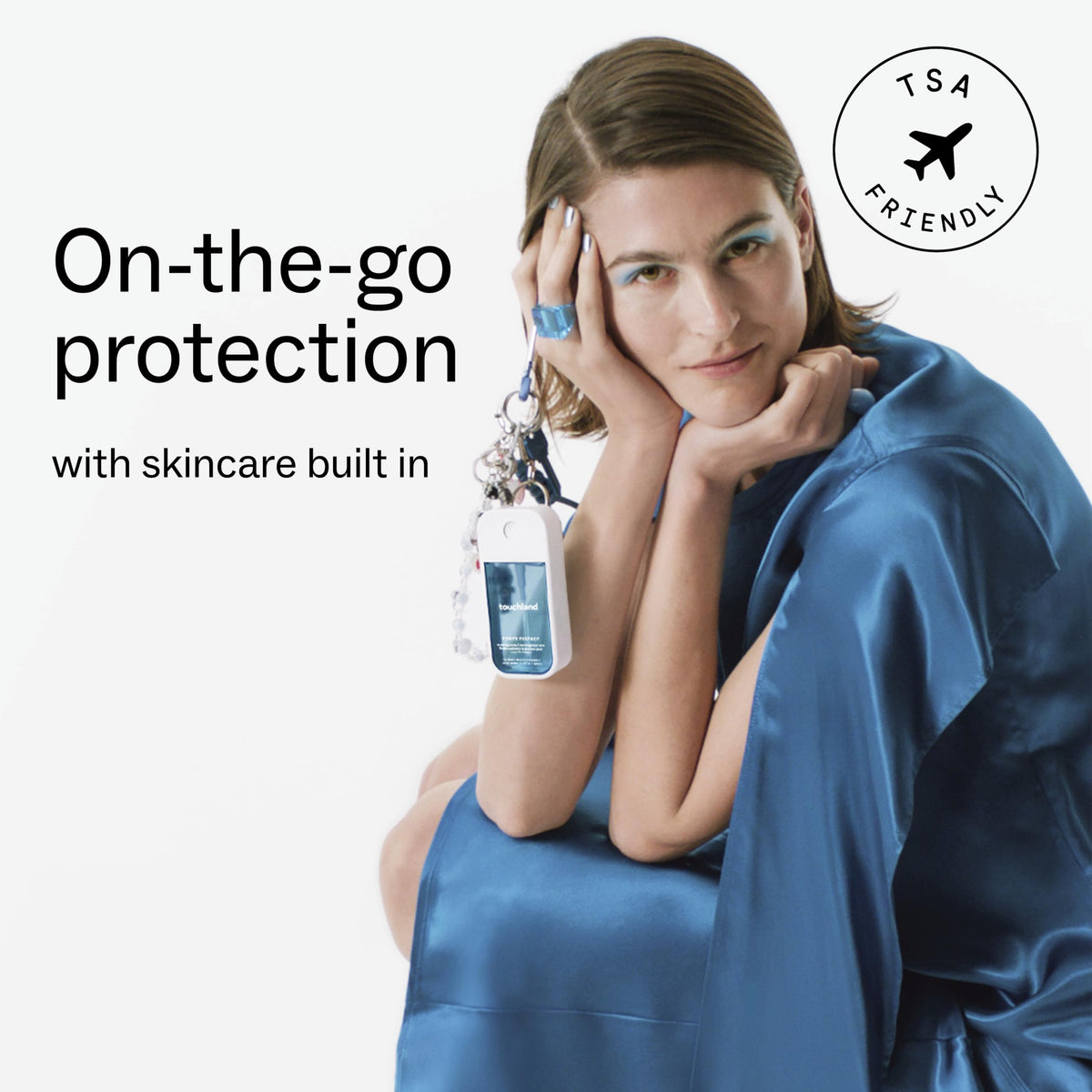 Touchland Unscented Hydrating Hand Sanitizer Spray usage demonstration