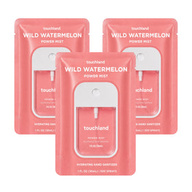 Touchland Wild Watermelon Hydrating Hand Sanitizer Spray 3 Pack front view