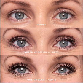 Tower 28 MakeWaves Vegan Black Mascara application on lashes