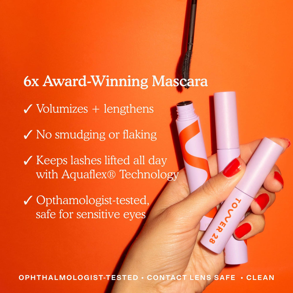 Tower 28 MakeWaves Vegan Black Mascara in packaging