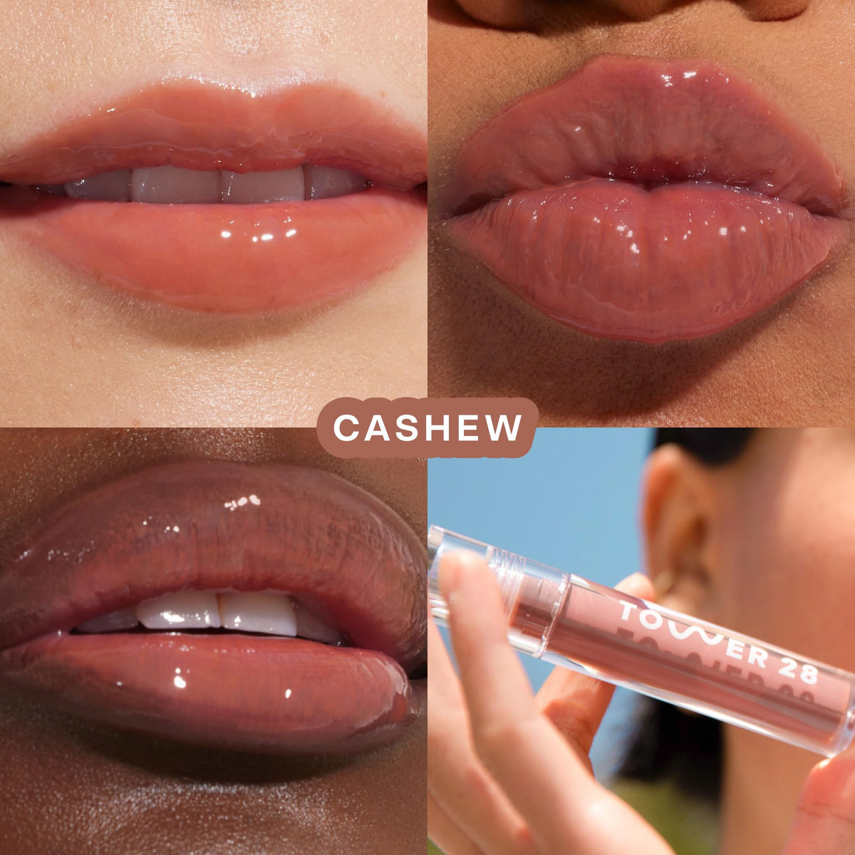 Tower 28 ShineOn Lip Gloss Jelly Cashew packaging