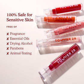 Tower 28 ShineOn Lip Gloss Jelly Chill swatch on lips