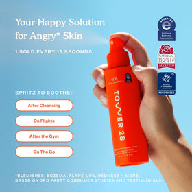 Tower 28 SOS Daily Rescue Spray in hand