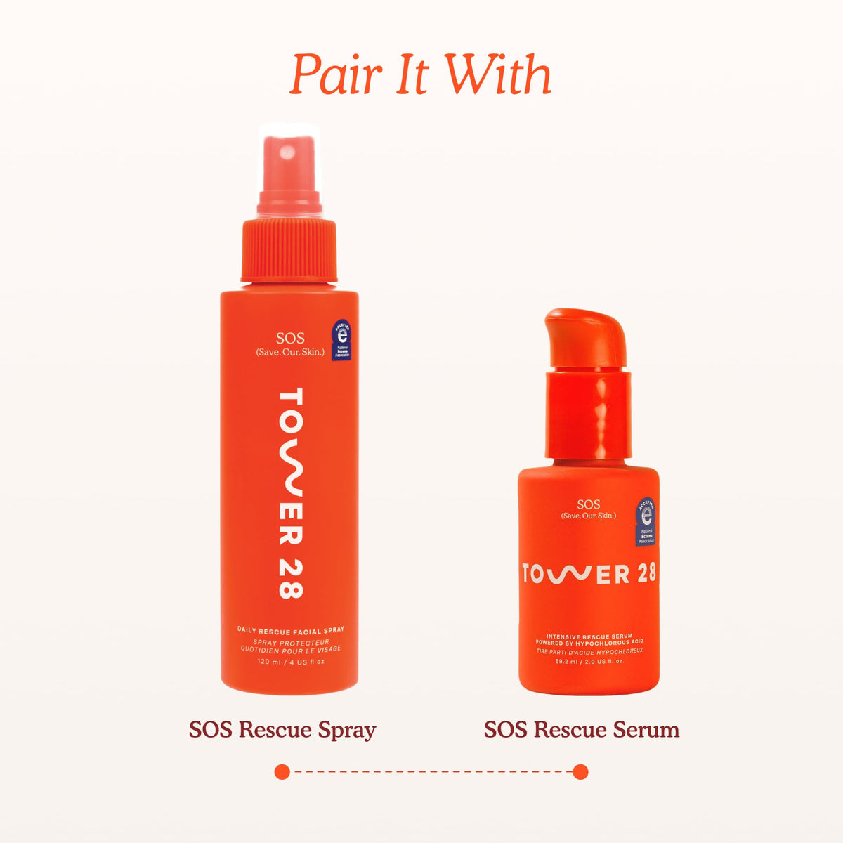 Tower 28 SOS Recovery Hydrating Face Cream on a bathroom counter