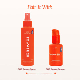 Tower 28 SOS Recovery Hydrating Face Cream on a bathroom counter