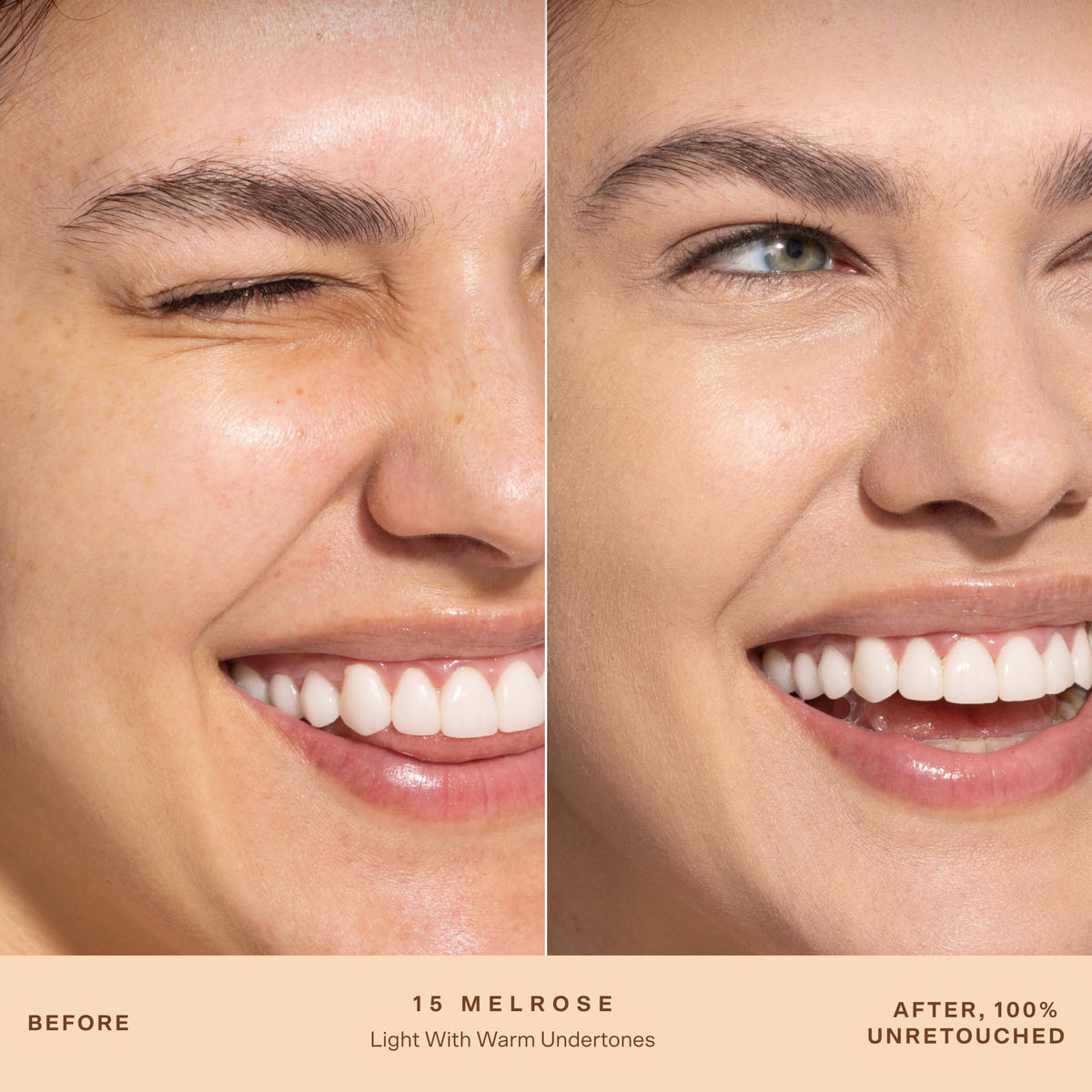 Tower 28 SunnyDays SPF 30 Tinted Sunscreen Foundation Shade 15 application with brush