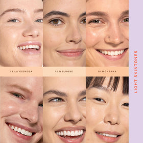 Tower 28 SunnyDays SPF 30 Tinted Sunscreen Foundation Shade 18 application with brush