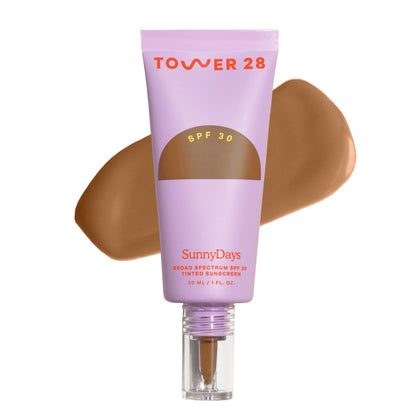 Tower 28 SunnyDays SPF 30 Tinted Sunscreen Foundation Shade 50 front view