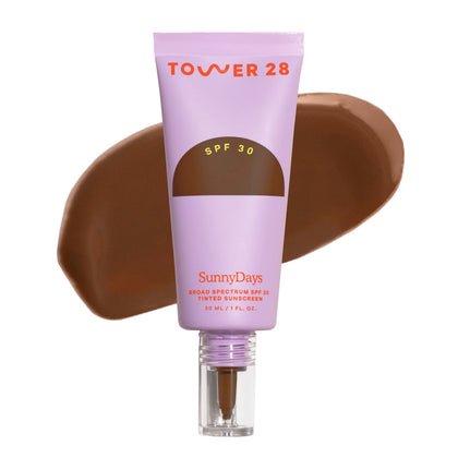 Tower 28 SunnyDays SPF 30 Tinted Sunscreen Foundation Shade 60 front view