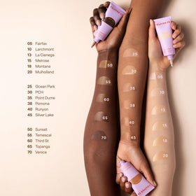 Tower 28 SunnyDays SPF 30 Tinted Sunscreen Foundation Shade 60 in natural light