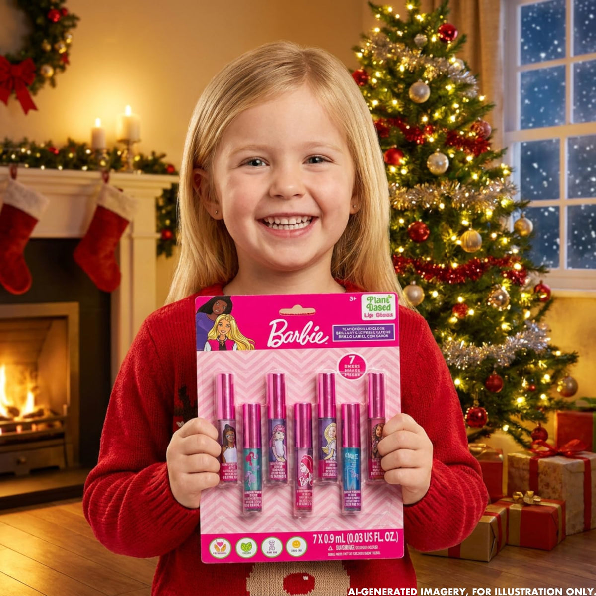 Townley Girl Barbie Lip Gloss Set with peach and blueberry flavours
