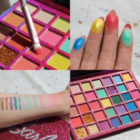Townley Girl Barbie palette with brushes on a vanity
