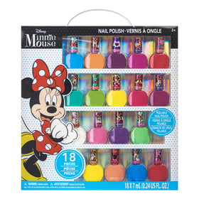 Townley Girl Minnie Mouse Nail Polish Set front view with 18 bottles