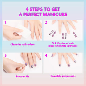 Townley Girl Press-On Nails Set arranged in a creative pattern