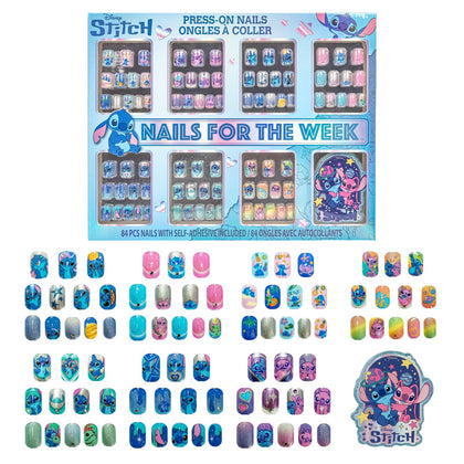 Townley Girl Stitch Press-On Nails Set front view with vibrant colours