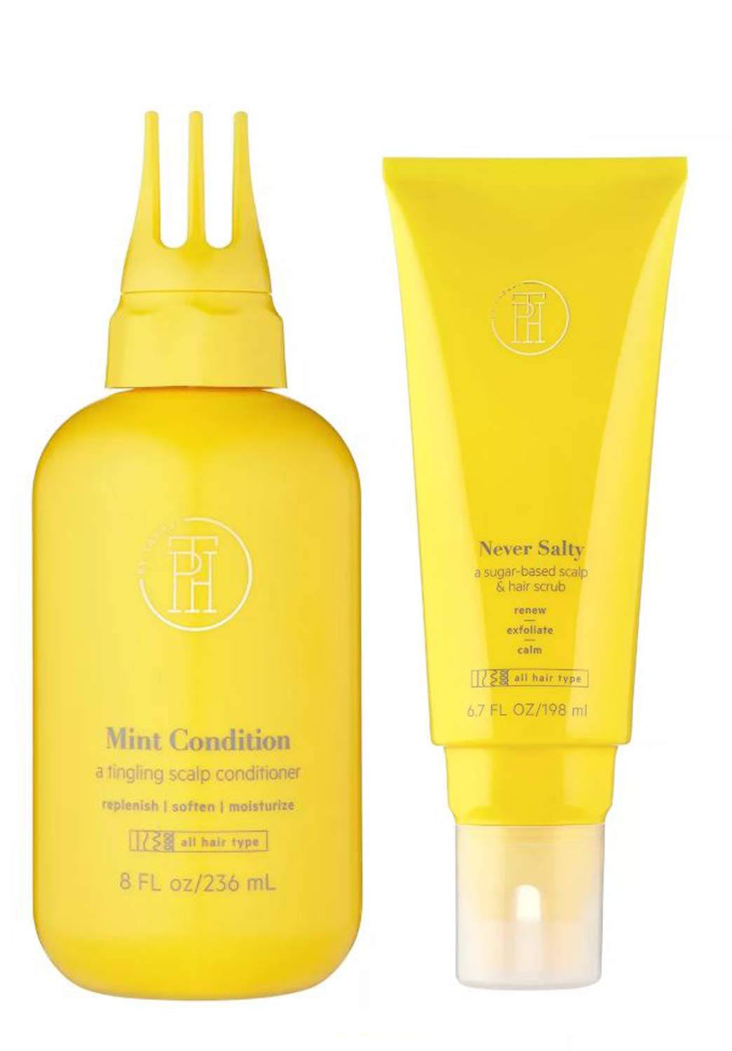 TPH by Taraji Hair and Scalp Set front view with Mint Scalp Conditioner and Sugar Scalp Scrub
