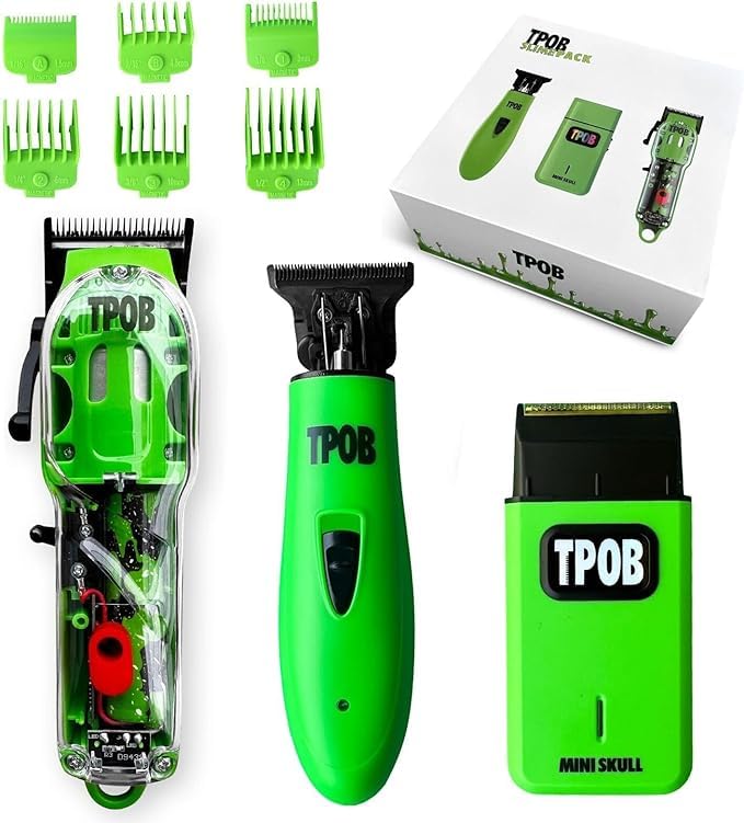 TPOB Barber Hair Clippers Set front view with matte case