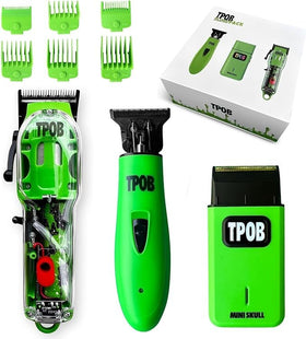 TPOB Barber Hair Clippers Set front view with matte case