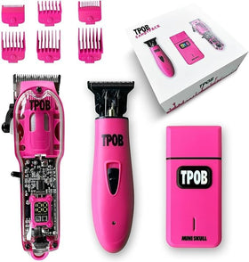 TPOB Barber Hair Clippers Set front view with matte case