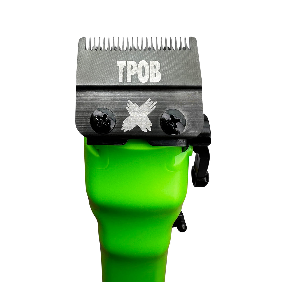 TPOB Hair Clippers with lever arm adjustment in action