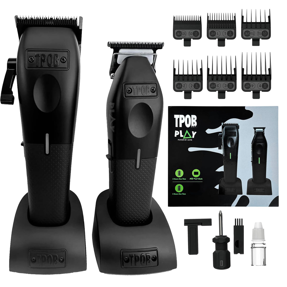 TPOB Play Barber Hair Clipper and Trimmer Set Blackout 2 front view
