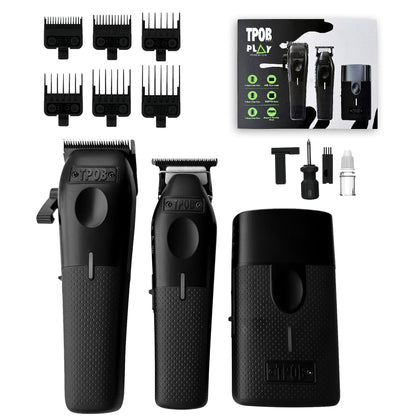TPOB Play Barber Hair Clippers front view with rubber grips