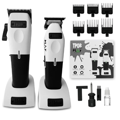 TPOB Play Barber Hair Clippers front view with rubber grips