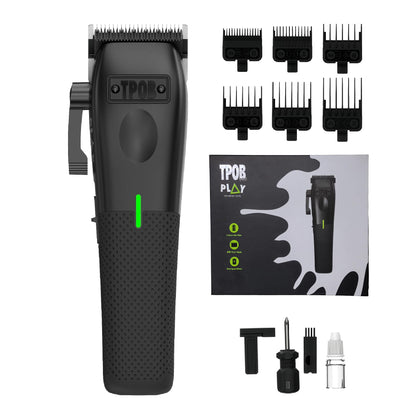TPOB Play Barber Hair Clippers front view with rubber grips
