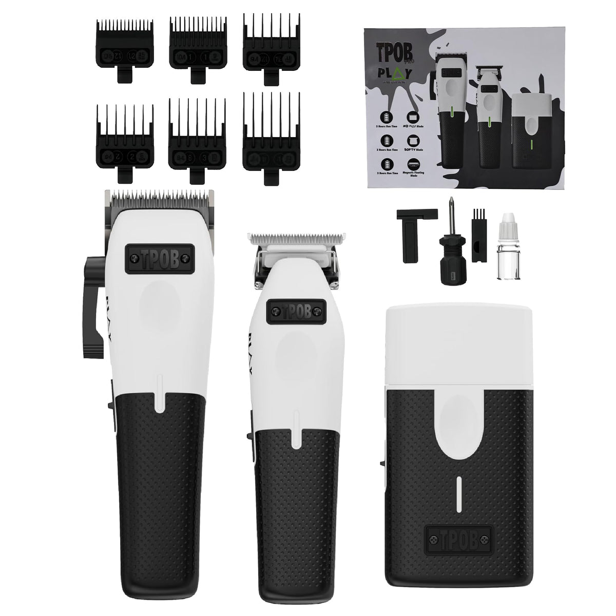 TPOB Play Barber Hair Clippers white model front view