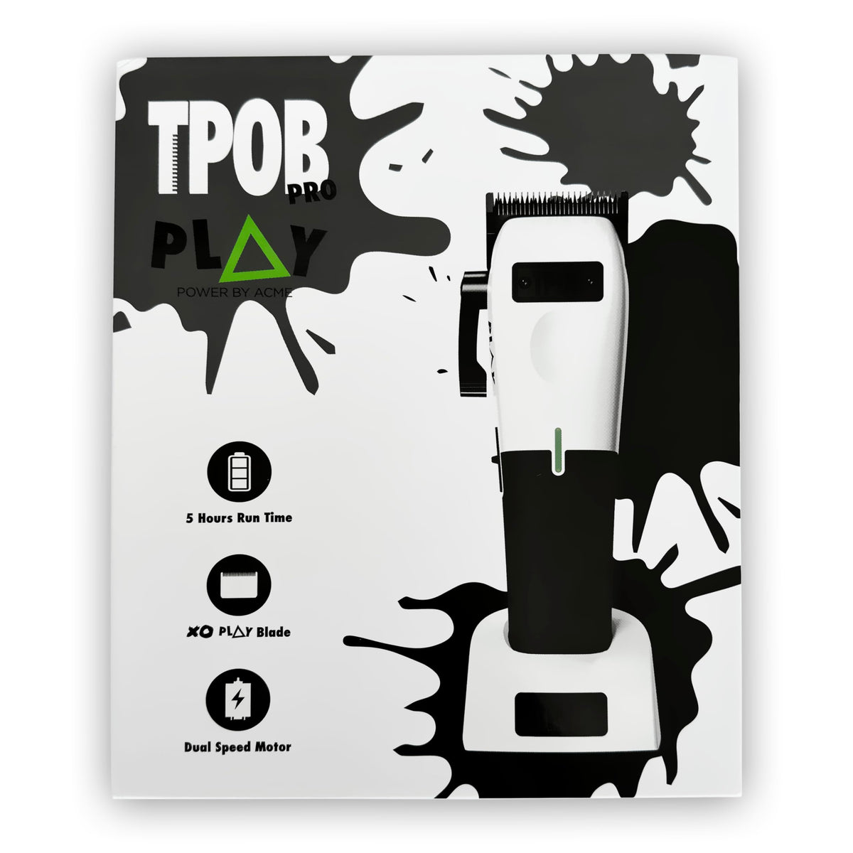 TPOB Play Barber Hair Clippers with 6 black guide combs