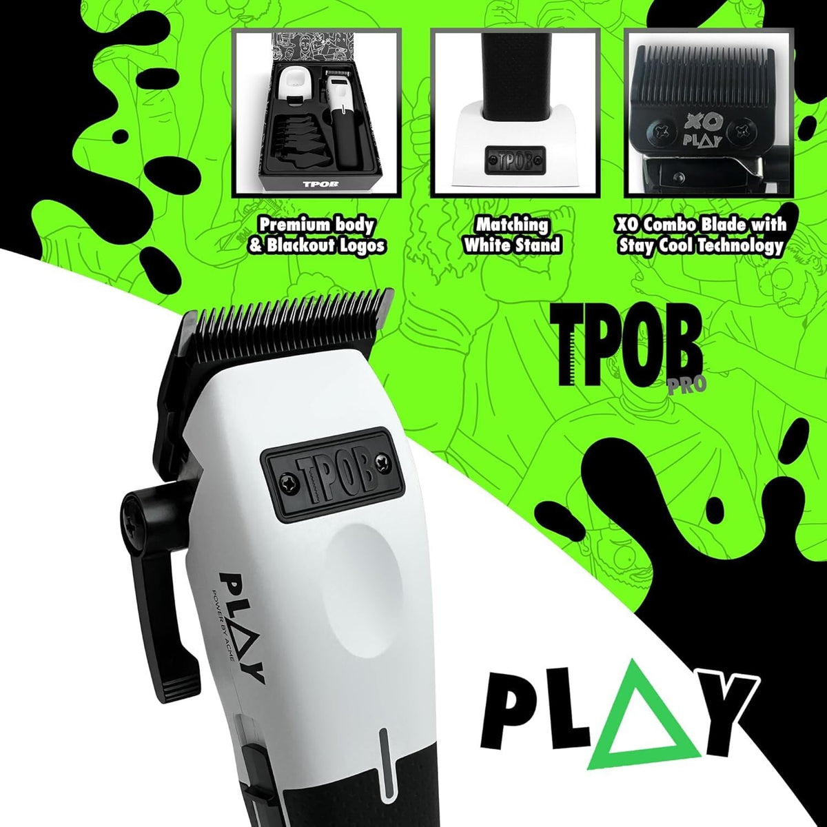 TPOB Play Barber Hair Clippers with charging base