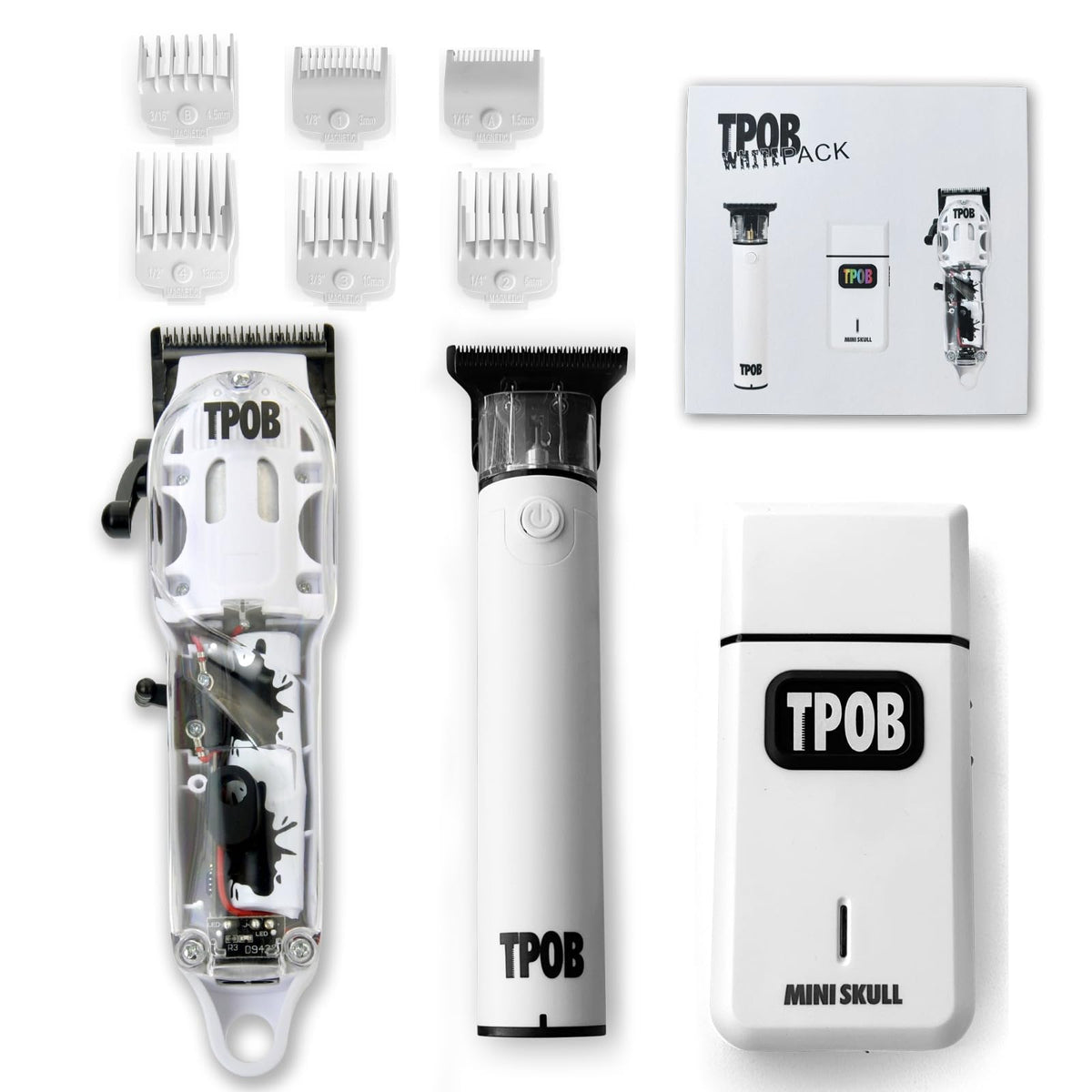 TPOB Slime 2 Barber Hair Clippers set with matte white finish