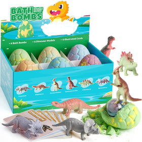 TranquilBliss Dino Egg Bath Bombs assorted colours in packaging