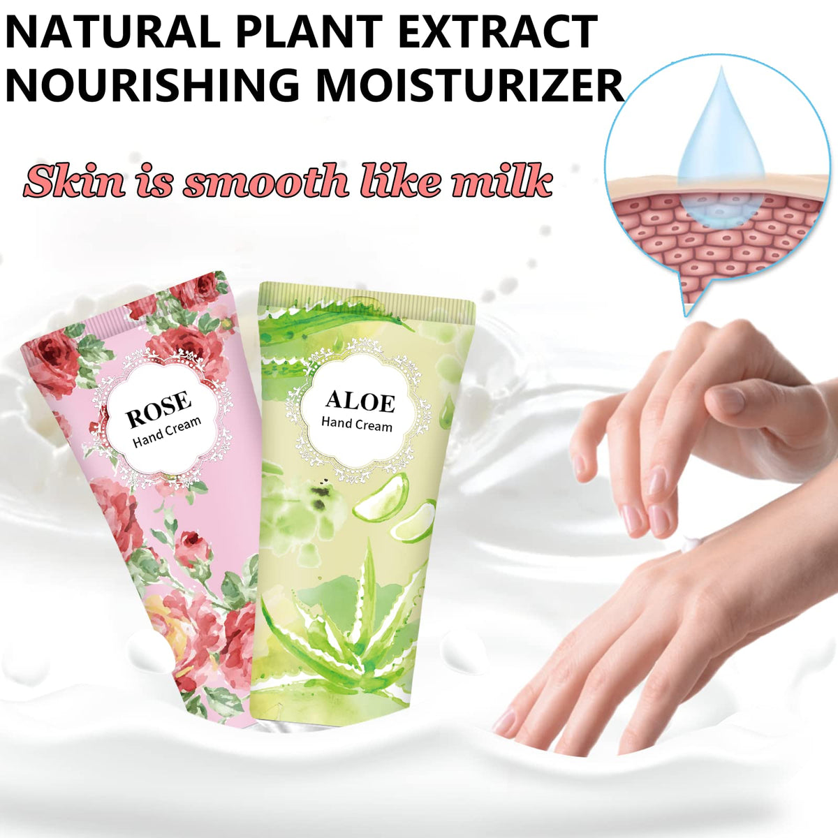 Travel size hand creams in a backpack