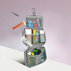 Travelon Compact Hanging Toiletry Kit side view showing compact design